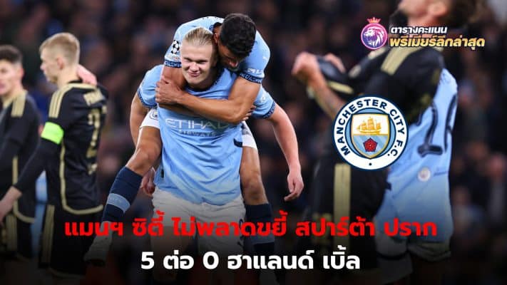 Erling Haaland scores twice as Manchester City beat Sparta Prague 5-0 in the UEFA Champions League.